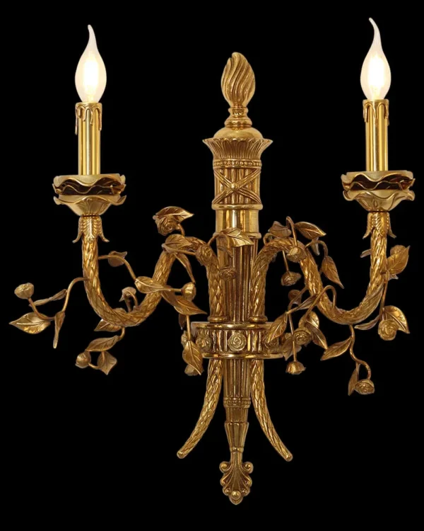 Doré Brass Wall Sconce II, 2-Light, 24" H in Antique Brass in antique brass
