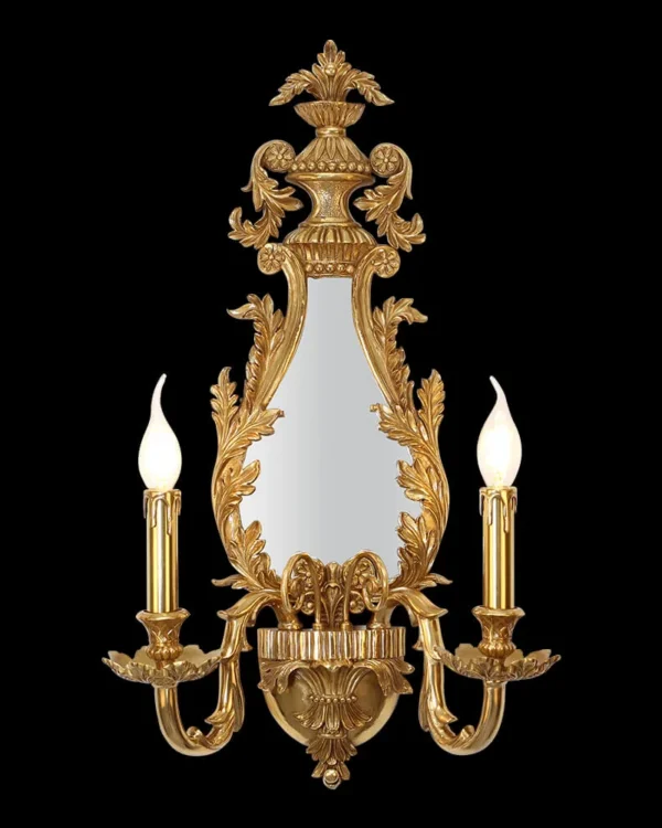Grenelle Glass Wall Sconce, 2-Light in antique brass