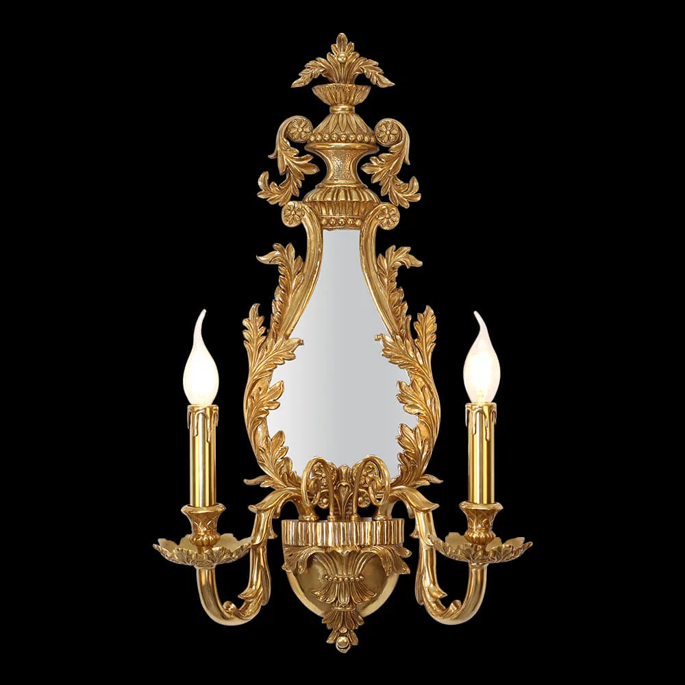 Grenelle Glass Wall Sconce, 2-Light in antique brass