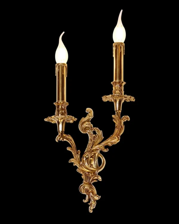 Laiton Brass Wall Sconce, 2-Light, 21" H in antique brass