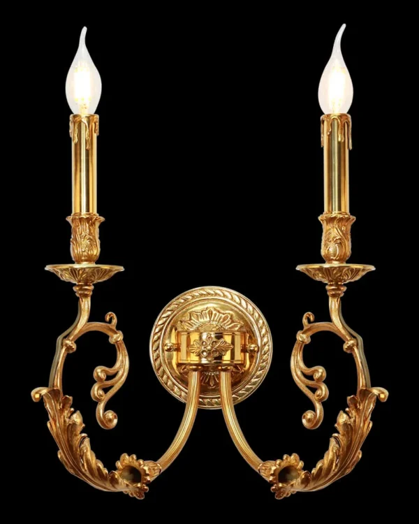 Mouffetard Brass Wall Sconce, 2-Light in antique brass