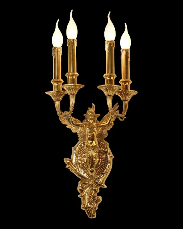 Odéon Brass Wall Sconce, 4-Light in antique brass