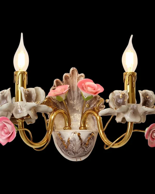 Raspail Brass Wall Sconce II, 2-Light, 12" H in Antique Brass in antique brass
