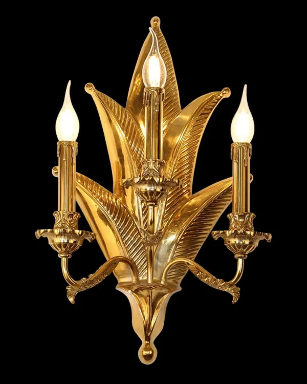 Rennes Brass Wall Sconce, 3-Light in antique brass