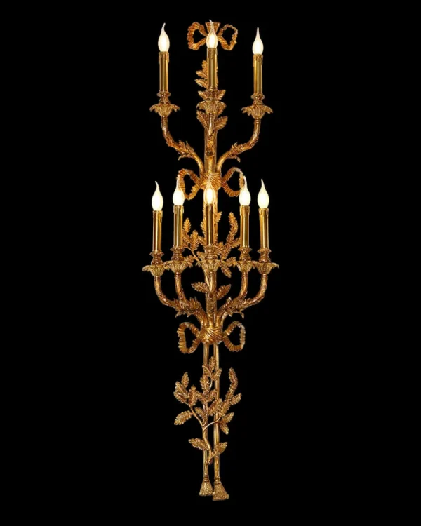 Rome Brass Wall Sconce, 8-Light in antique brass