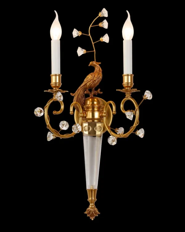 Solférino Brass Wall Sconce, 2-Light in antique brass