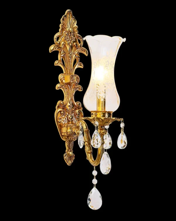 Suffren Crystal Wall Sconce, 1-Light in antique brass
