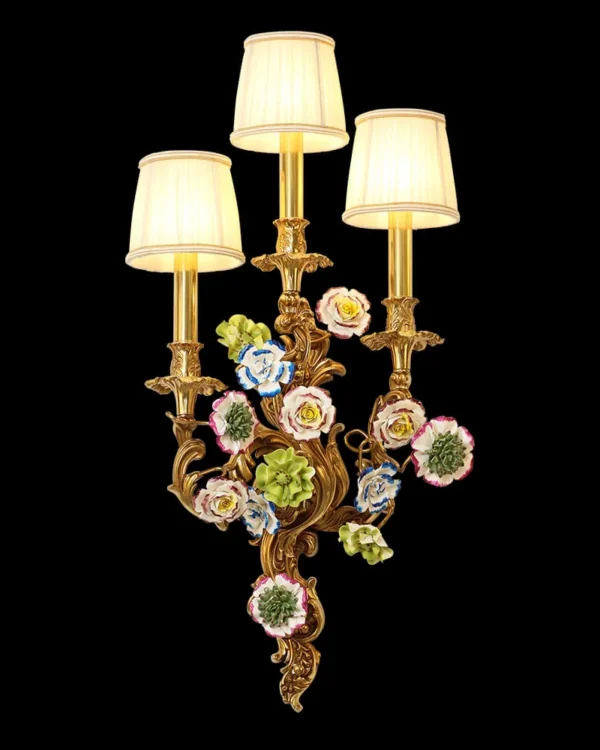 Ségur Brass Wall Sconce, 3-Light in antique brass
