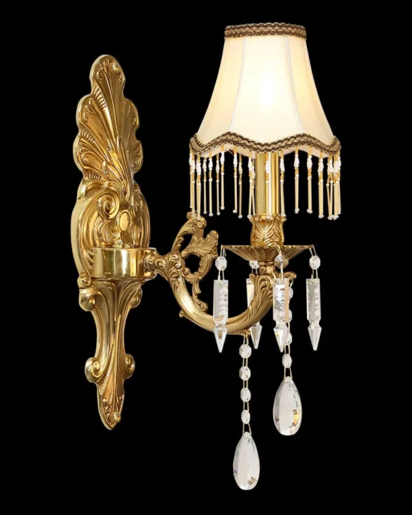 Trocadéro Crystal Wall Sconce, 1-Light in antique brass