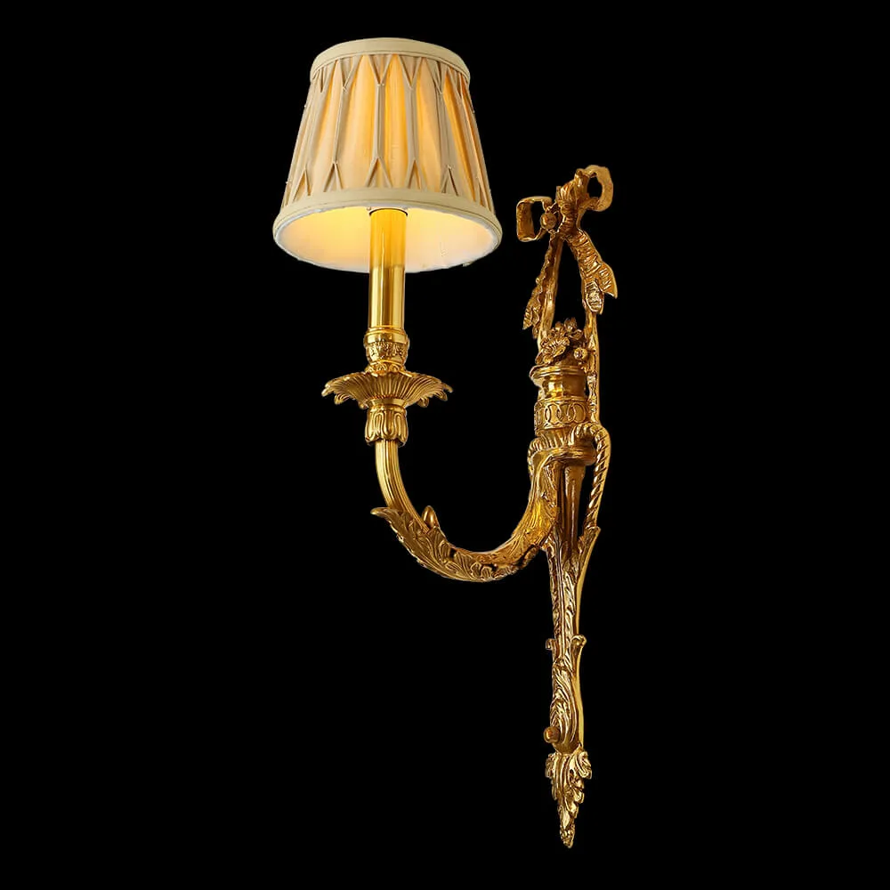 Villiers Brass Wall Sconce, 1-Light in antique brass