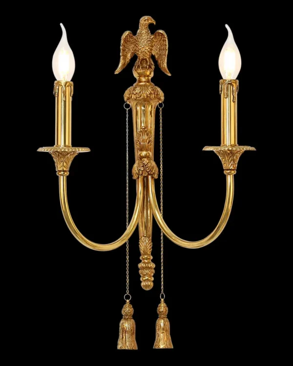 Villiers Brass Wall Sconce, 2-Light, 22" H in antique brass