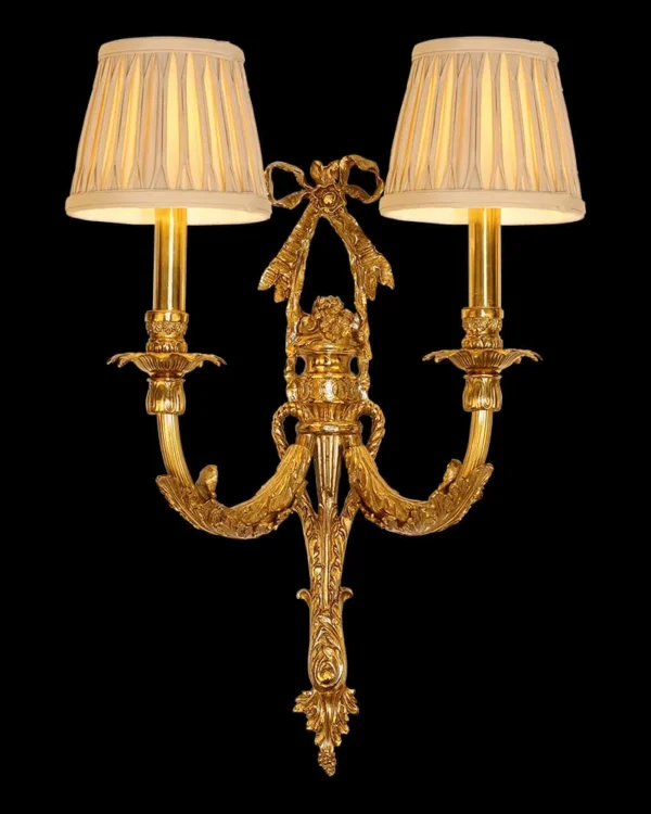 Villiers Brass Wall Sconce, 2-Light, 23" H in antique brass