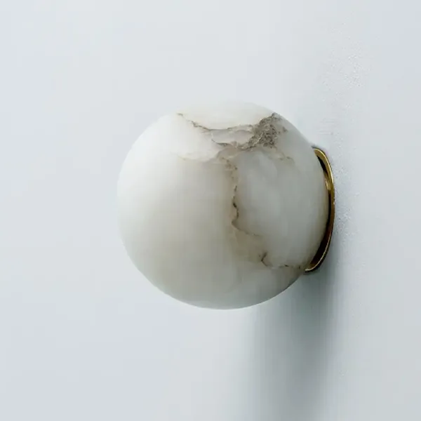 Astre Globe Alabaster Wall Sconce