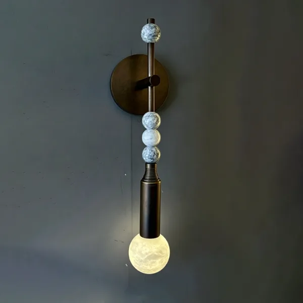 Calcite Linear Alabaster Wall Sconce II, 21" H