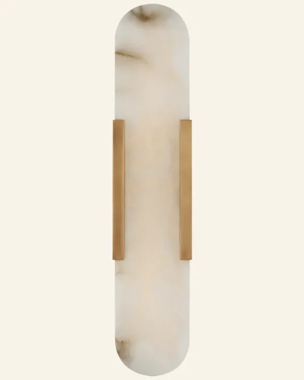 Doré Alabaster Wall Sconce, 20" H in antique brass