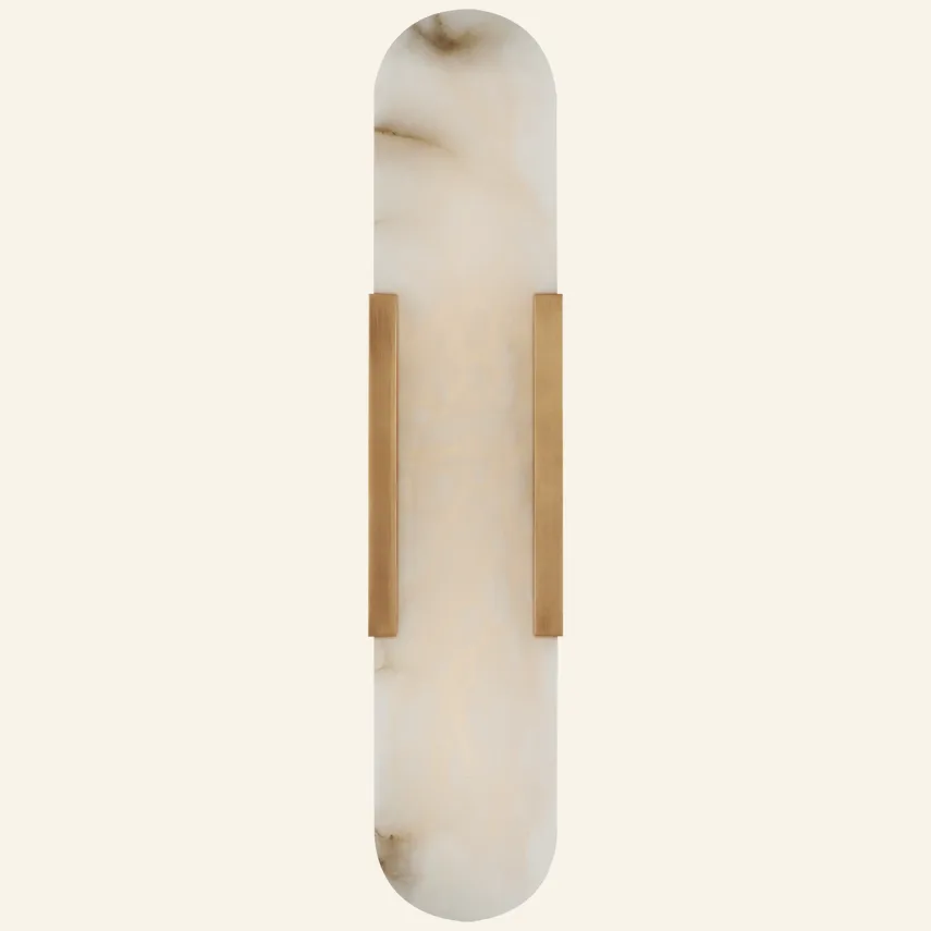 Doré Alabaster Wall Sconce, 20" H in antique brass