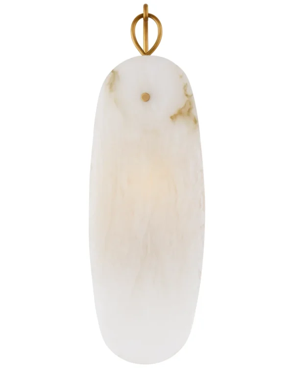 Doré Alabaster Wall Sconce, 1-Light, 16" H in antique brass