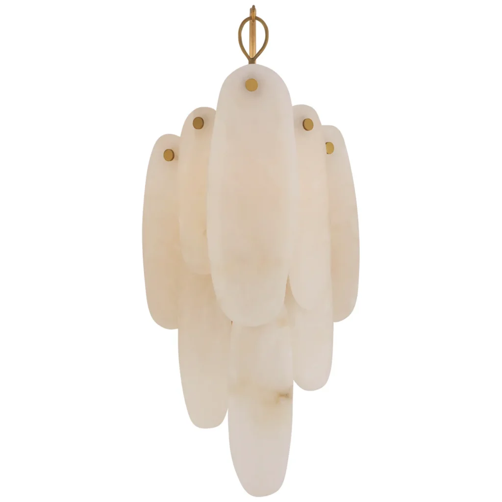 Doré Cascade Alabaster Wall Sconce, 1-Light in antique brass