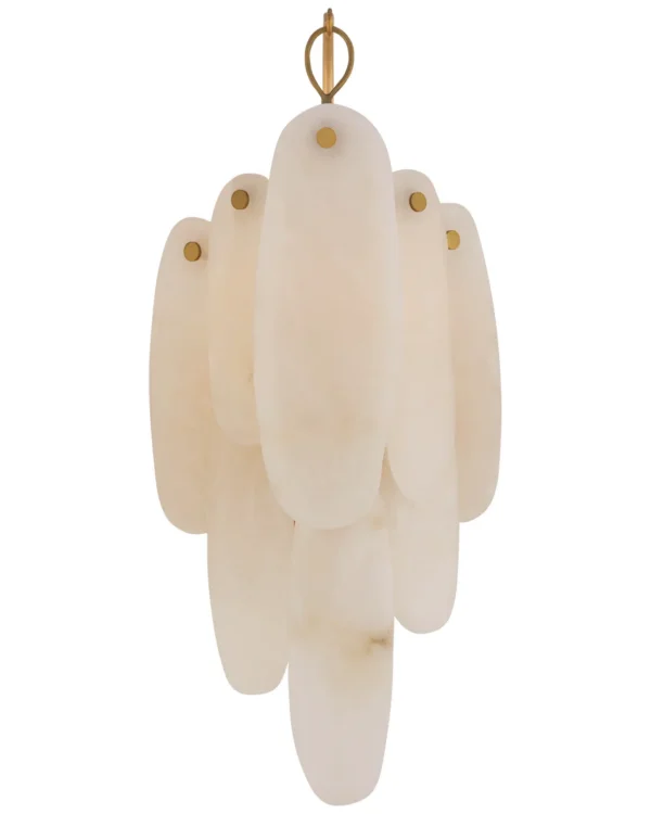 Doré Cascade Alabaster Wall Sconce, 1-Light in antique brass