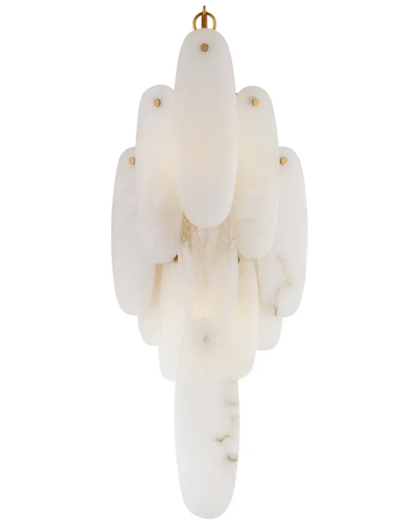 Doré Cascade Alabaster Wall Sconce, 2-Light in antique brass