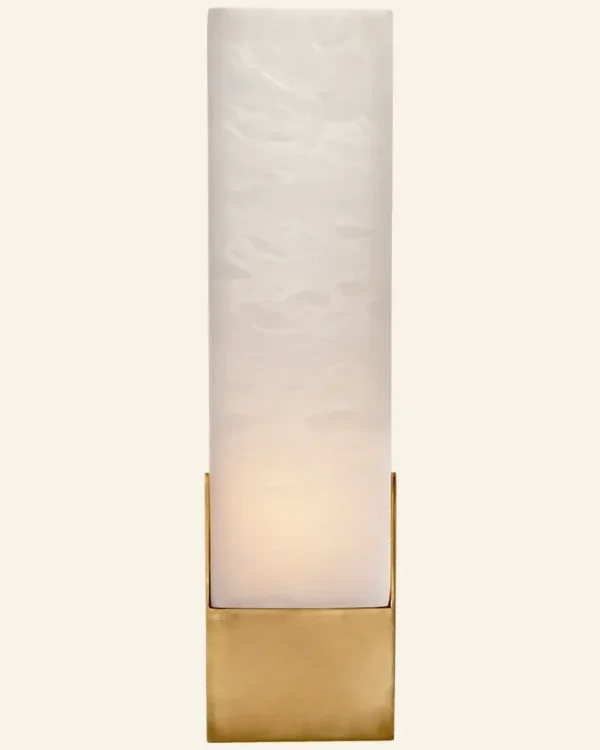 Laiton Alabaster Wall Sconce, 1-Light in brass