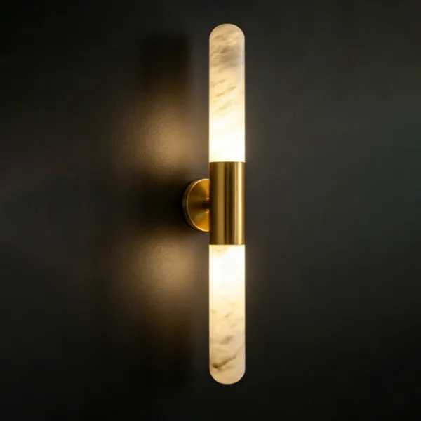 Soleil Alabaster Wall Sconce, 26" H