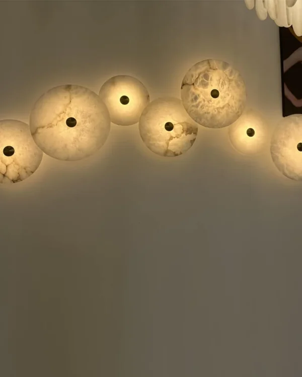 Sélène Round Alabaster Wall Sconce