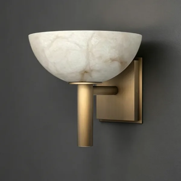 Zénith Bowl Alabaster Wall Sconce