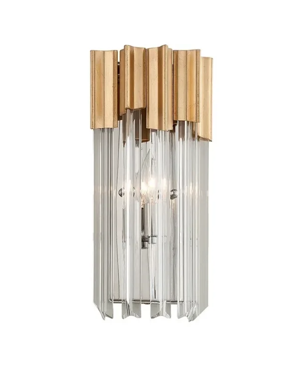 Boucle Glass Wall Sconce, 1-Light in gold