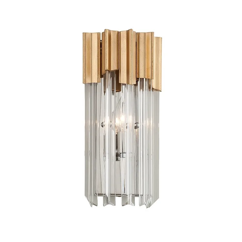 Boucle Glass Wall Sconce, 1-Light in gold