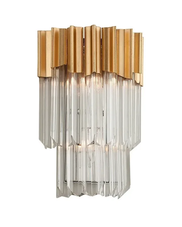 Boucle Two-Tier Glass Wall Sconce, 2-Light in gold