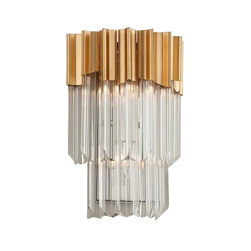 Boucle Two-Tier Glass Wall Sconce, 2-Light in gold