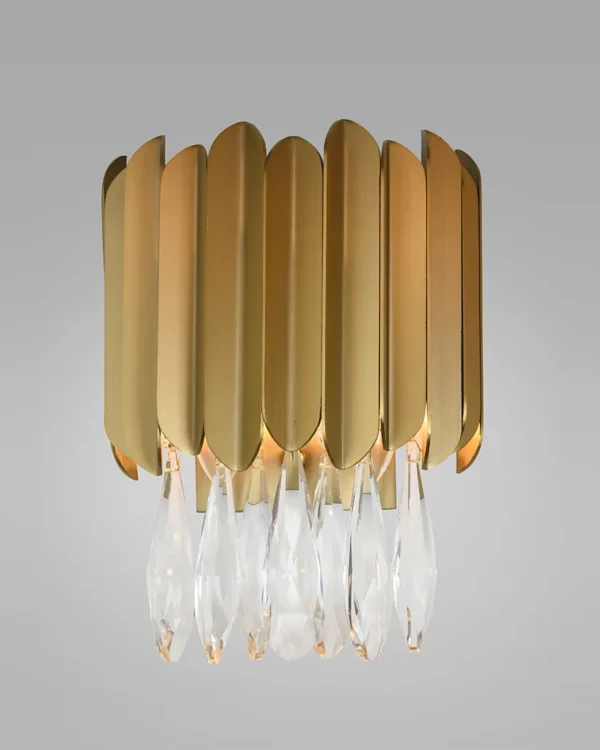 Cascade Crystal Wall Sconce, 2-Light, 13" H in Champagne Gold in champagne gold