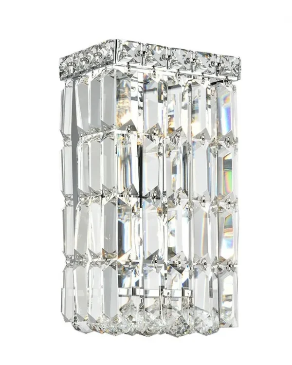 Cirrus Linear Crystal Wall Sconce, 2-Light in polished chrome