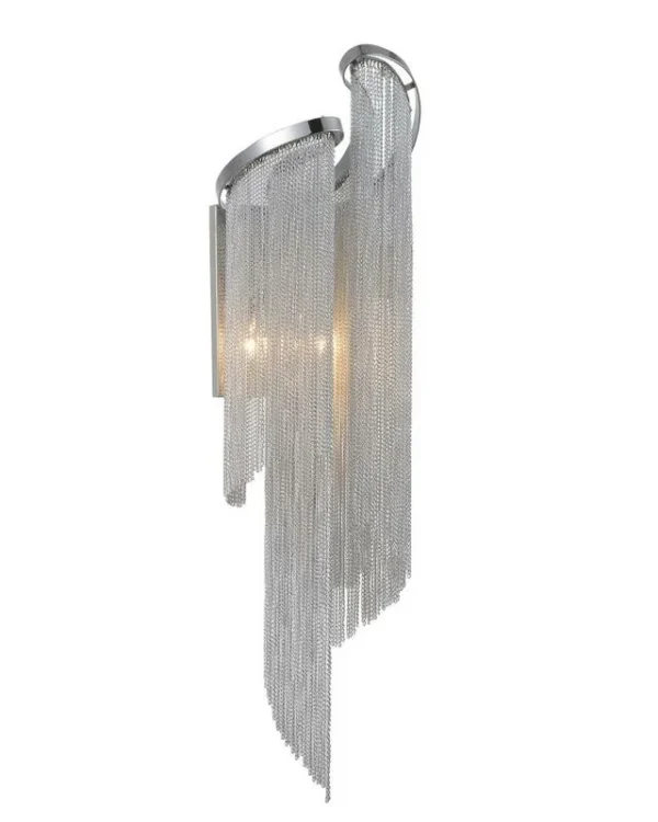 Comète Iron Wall Sconce, 2-Light in polished chrome
