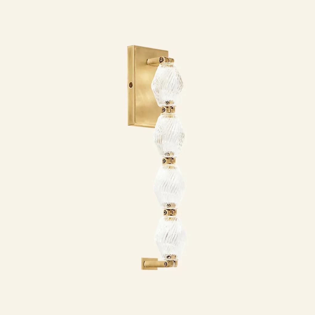 Doré Glass Wall Sconce, 15" H in brass