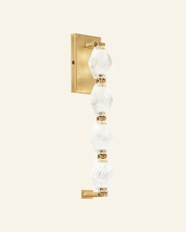 Doré Glass Wall Sconce, 15" H in brass