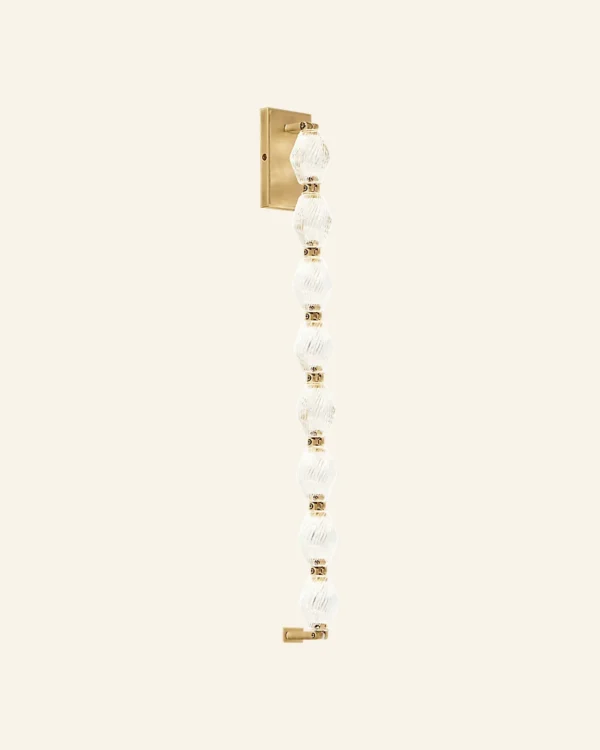 Doré Glass Wall Sconce, 28" H in brass