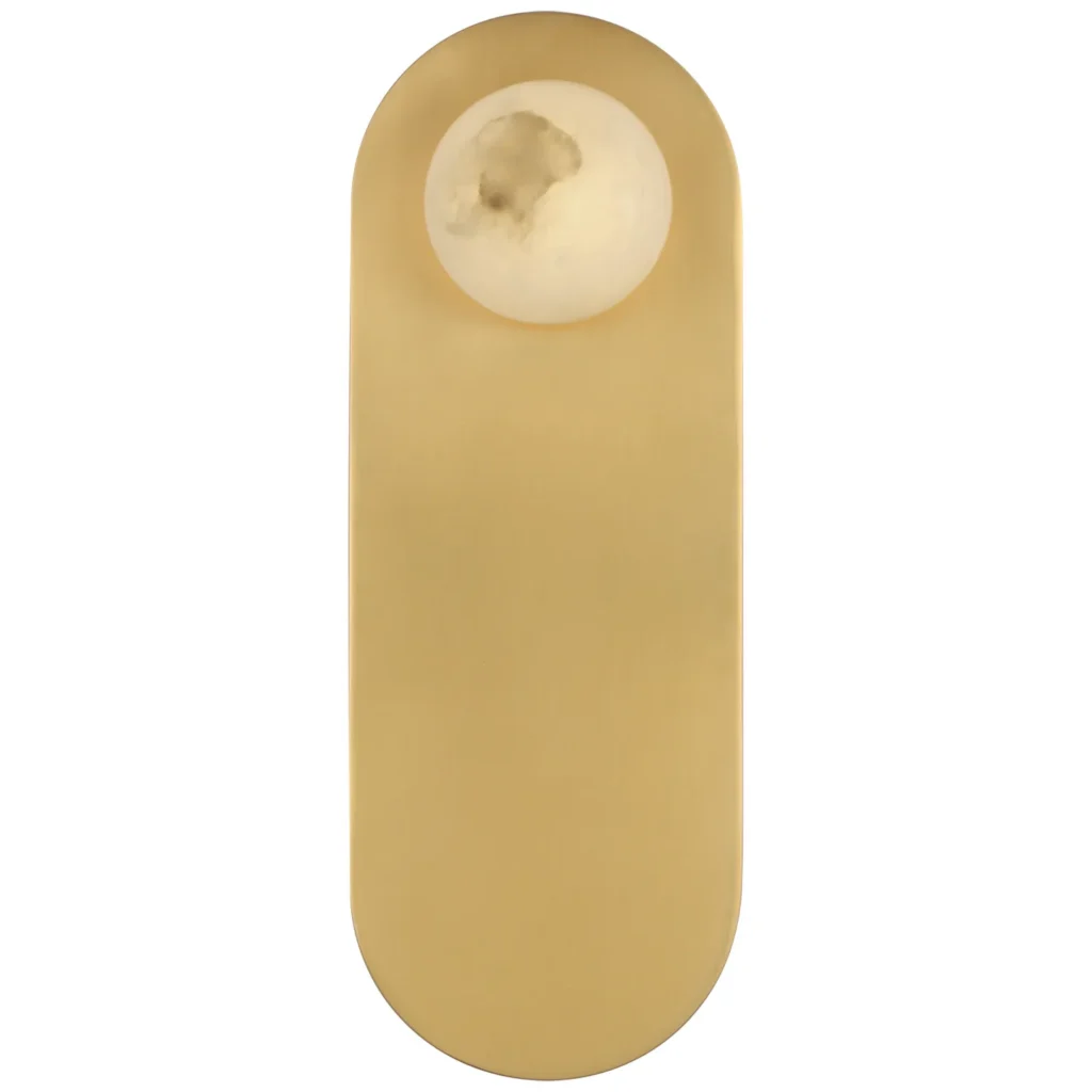 Doré Alabaster Wall Sconce, 9" H in antique brass