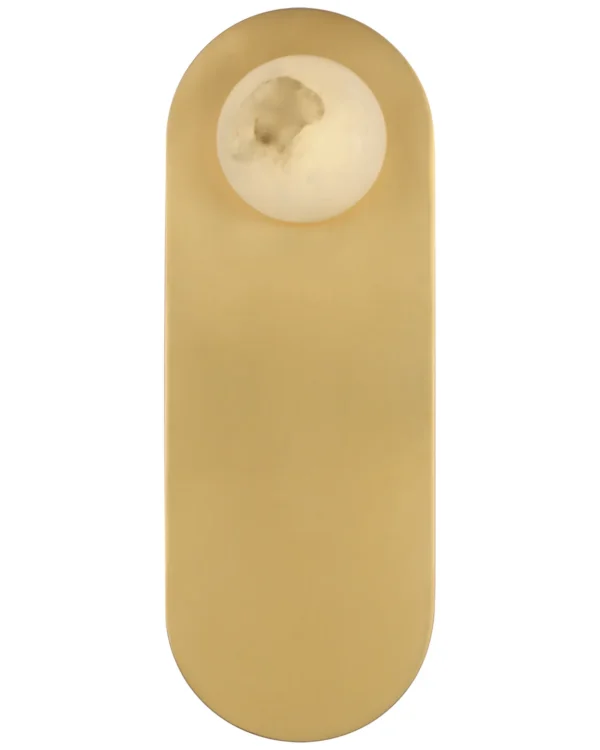 Doré Alabaster Wall Sconce, 9" H in antique brass