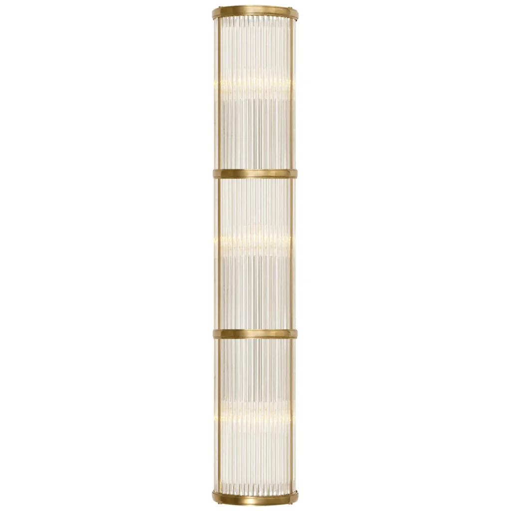 Doré Linear Glass Wall Sconce, 3-Light in brass