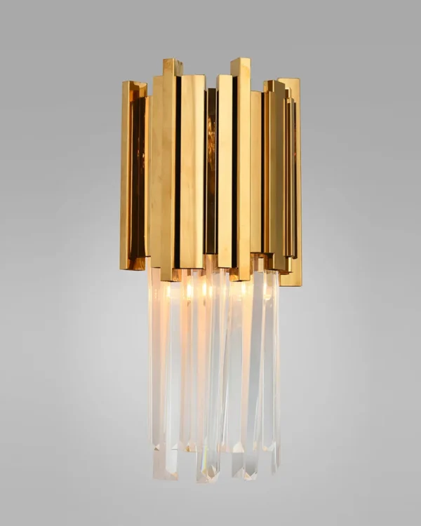 Horizon Crystal Wall Sconce, 2-Light, 17" H in Gold in gold