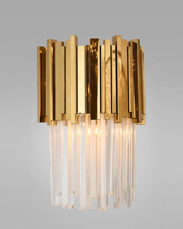 Horizon Crystal Wall Sconce II, 2-Light, 17" H in Gold in gold
