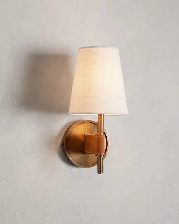 Laiton Brass Wall Sconce, 1-Light, 12" H in antique brass
