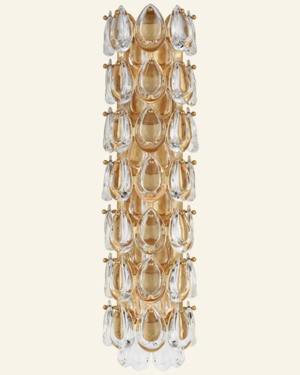Laiton Glass Wall Sconce, 3-Light in gold
