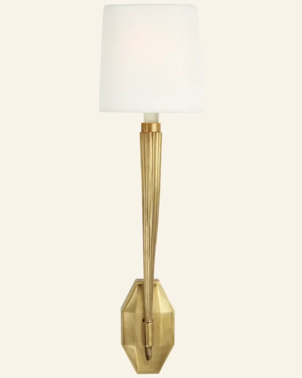 Laiton Brass Wall Sconce, 1-Light, 22" H in brass