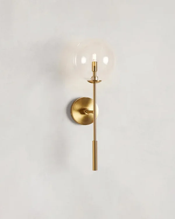Laiton Glass Wall Sconce, 1-Light, 21" H in brass