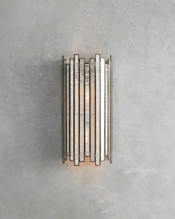 Laiton Glass Wall Sconce, 2-Light, 21" H in Antique Copper in antique copper