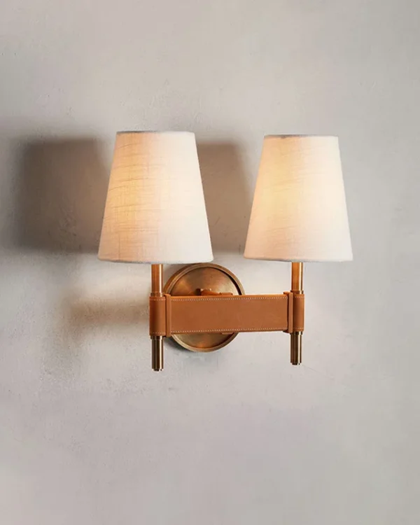 Laiton Brass Wall Sconce, 2-Light, 13" H in antique brass