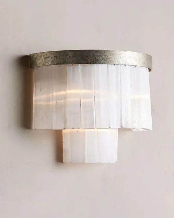 Laiton Crystal Wall Sconce, 3-Light, 11" H in antique silver